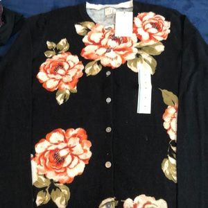 Floral button up cardigan